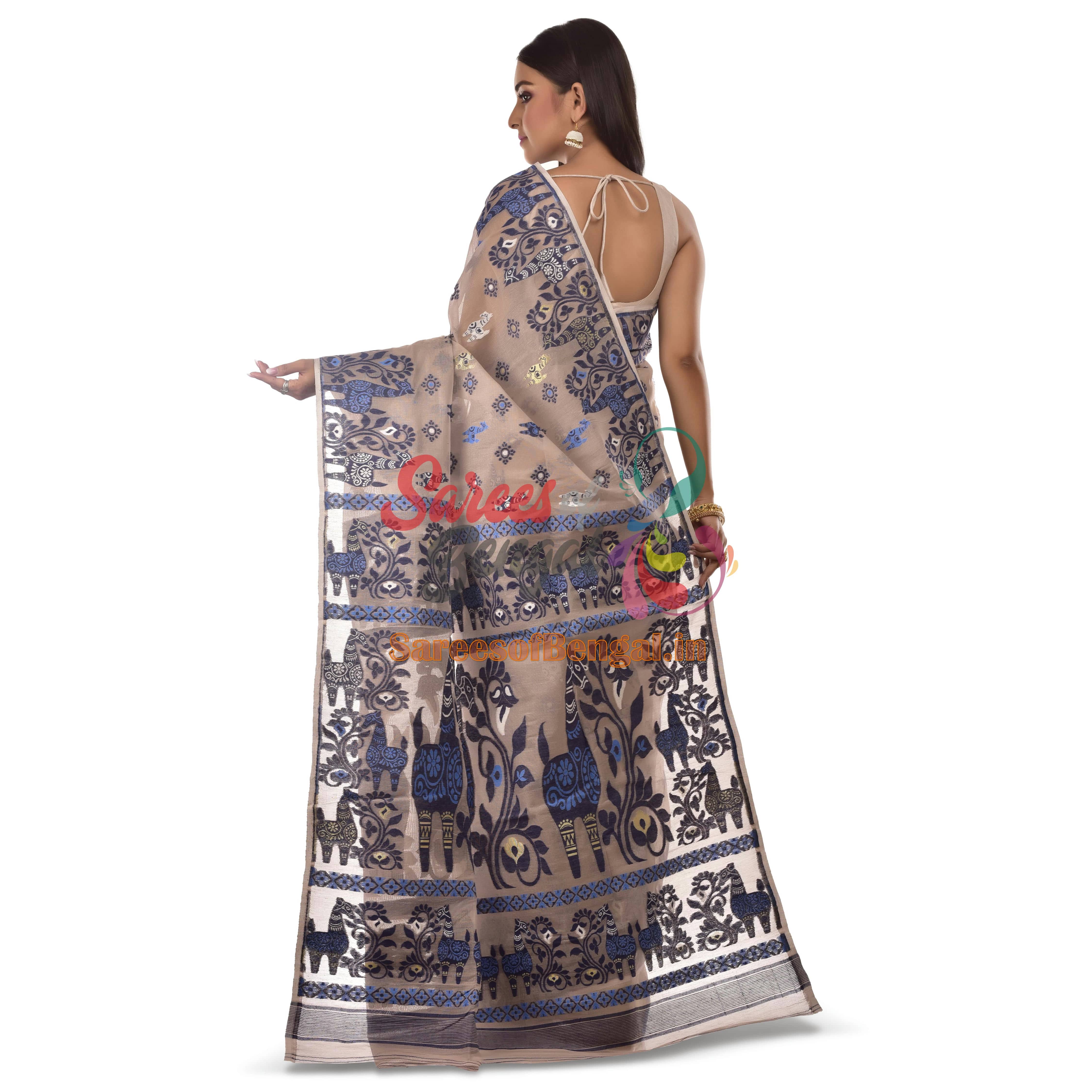 Bengal Jamdani Saree With Allover Work