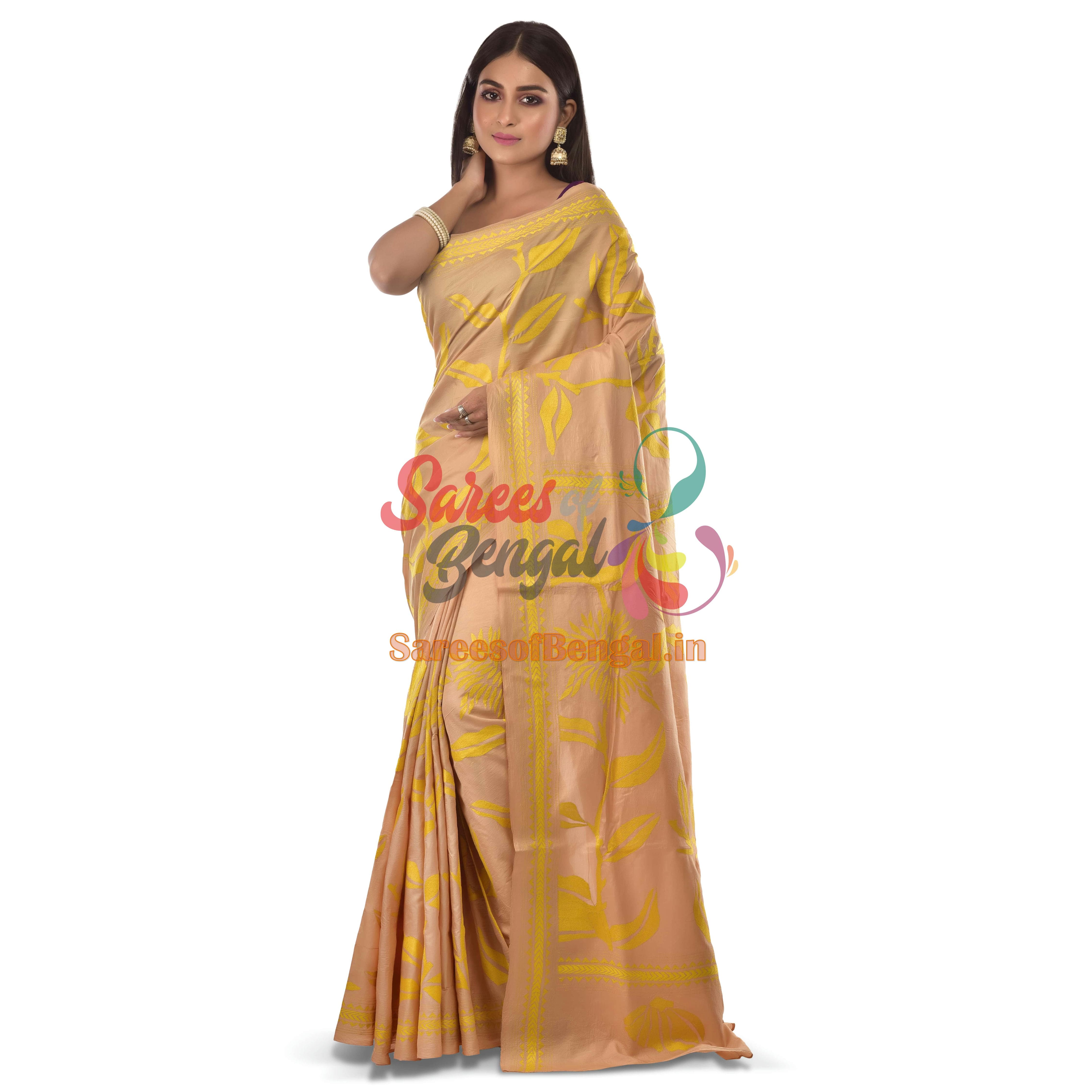 Pure Bangalore Silk Kantha Saree